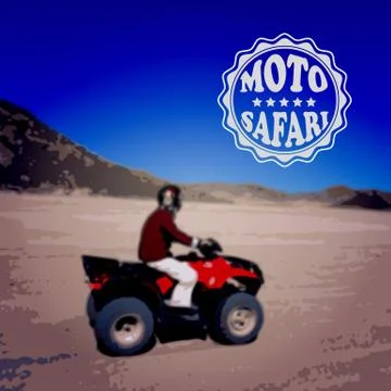 Vector moto safari background Stock Illustration