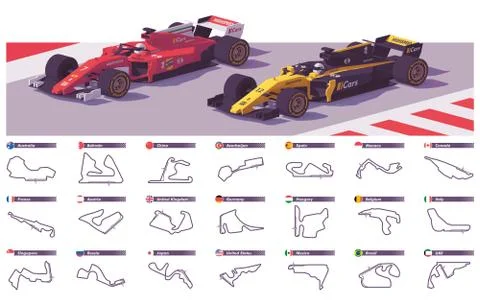 Vector motor racing tracks Stock Illustration