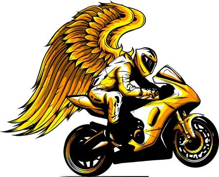 Vector Motorcycle wings racing on white background 스톡 일러스트