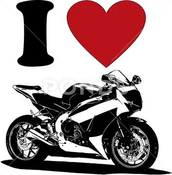 Vector Motorheart. More vector motorbikers symbols love Stock Illustration