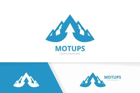 Vector mountain and arrow up logo combination. Nature and growth symbol or icon Stock Illustration