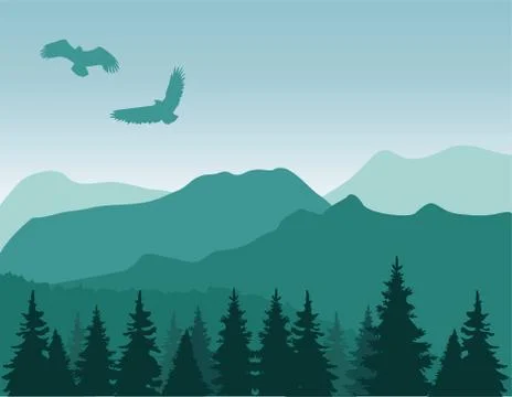 Vector mountain background Stock Illustration