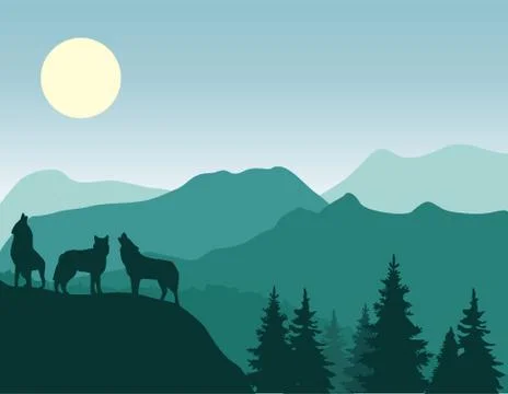 Vector mountain background Stock Illustration