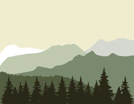 Vector mountain background Stock Illustration