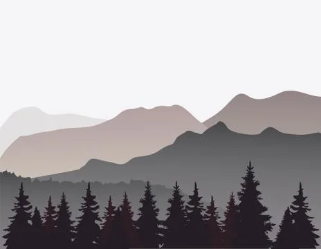 Vector mountain background Stock Illustration
