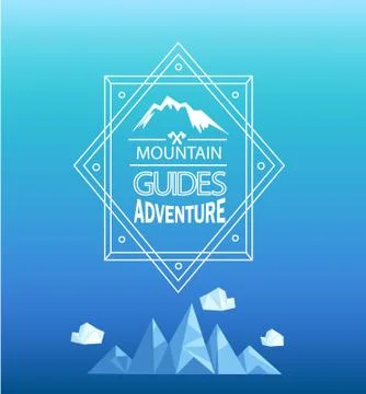 Vector mountain emblem. Stock Illustration