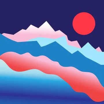 Vector mountain landscape Illustrazione stock