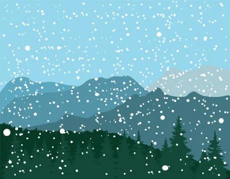 Vector Mountain Landscape Stock Illustration