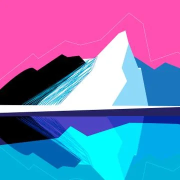 Vector mountain landscape Stock Illustration