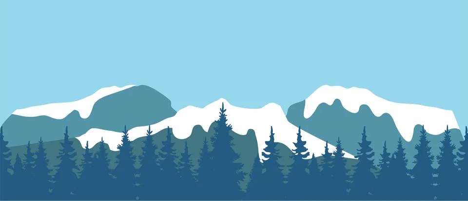 Vector Mountain Landscape Stock Illustration