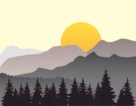 Vector Mountain Landscape Stock Illustration