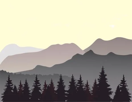 Vector Mountain Landscape Stock Illustration