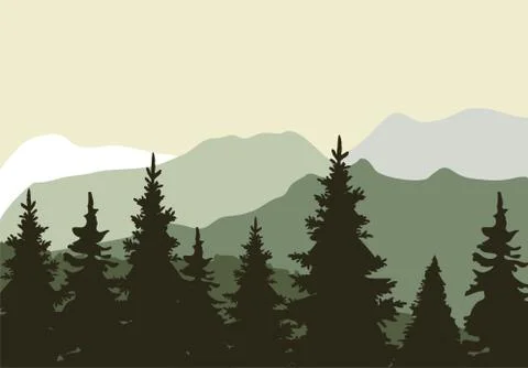 Vector Mountain Landscape Stock Illustration