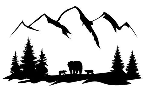 Vector Mountain landscape Stock Illustration