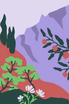 Vector mountain landscape Stock Illustration