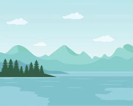 Vector mountain landscape Illustrazione stock