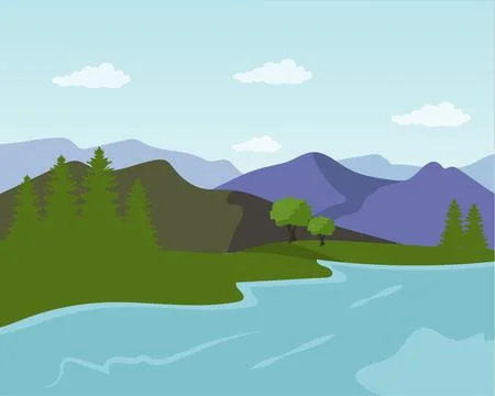 Vector mountain landscape Illustrazione stock
