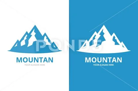 Vector mountain logo combination. Nature symbol or icon. Unique hill logotype Stock Illustration