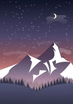 Vector mountain with texture. Sketch illustration with quote. Stock Illustration