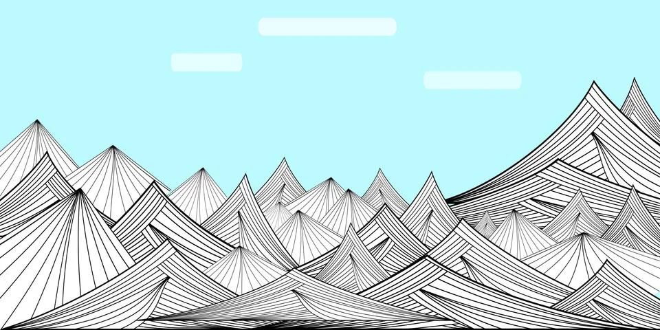 Vector mountains and sky 스톡 일러스트