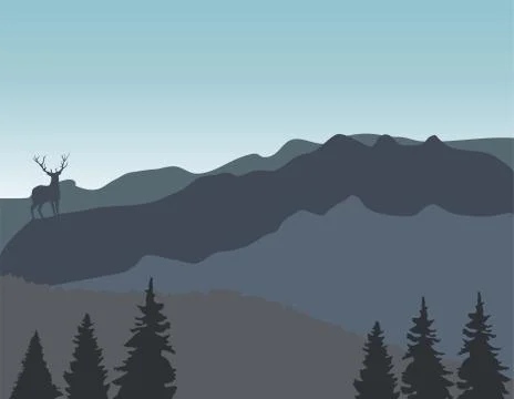 Vector Mountains Background Stock Illustration