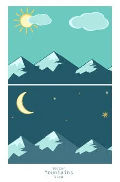 Vector mountains elements 스톡 일러스트