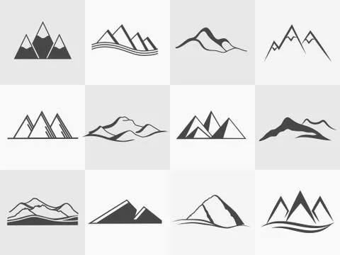 Vector mountains emblems Stock Illustration