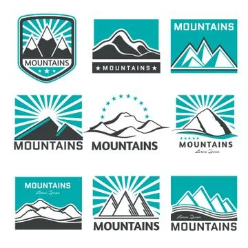 Vector mountains emblems Stock Illustration