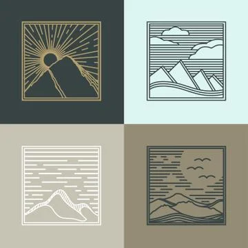 Vector mountains icon Stock Illustration