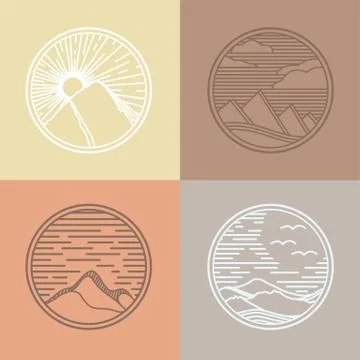 Vector mountains icon Stock Illustration