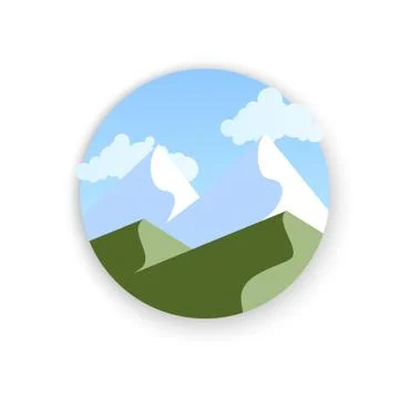 Vector mountains landscape, abstract panoramic view, vector illustration Stock Illustration