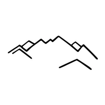 Vector mountains minimalist linear sketch concept illustration Stock Illustration