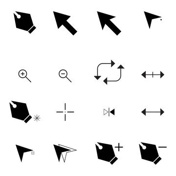 Vector mouse cursor collection design Stockillustratie