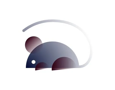 Vector mouse in gradient style. Digital art Stock Illustration