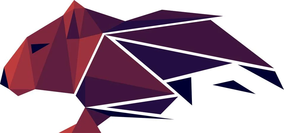 Vector mouse in low poly style Stock Illustration