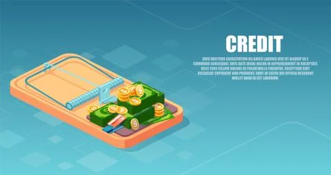 Vector of a mousetrap with money Stock Illustration