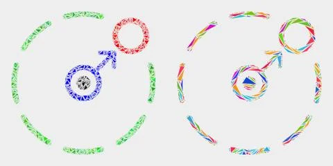 Vector Move to Circle Perimeter Mosaic Icon of Triangle Items Stock Illustration