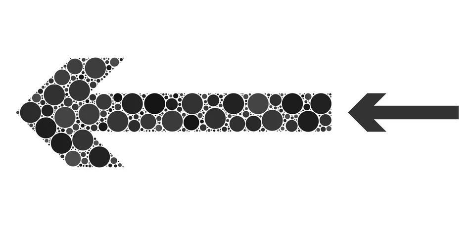 Vector Move Left Mosaic of Small Circles Ilustración de archivo