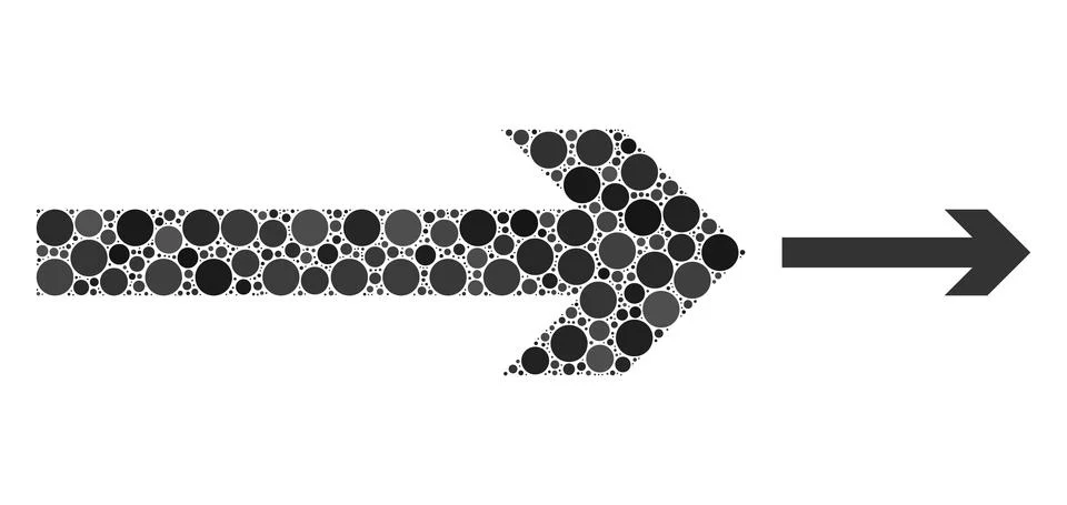 Vector Move Right Composition of Small Circles 库存插图