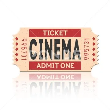 Vector movie ticket vintage retro style set 1 Stock Illustration