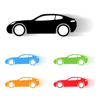 Vector moving car silhouettes Stock Illustration