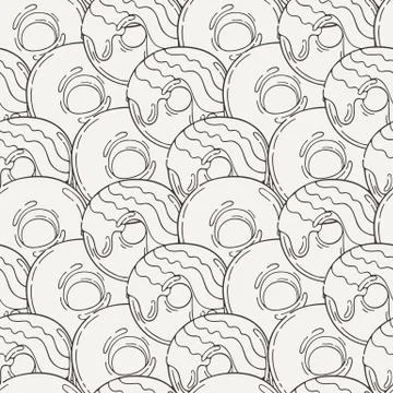 Vector Muffins Seamless Pattern. Cakes, Sweets イラスト素材