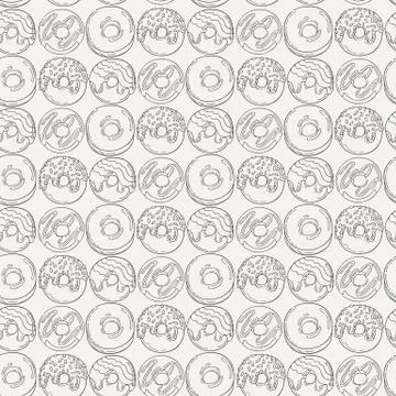 Vector Muffins Seamless Pattern. Cakes, Sweets イラスト素材