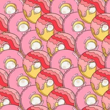 Vector Muffins Seamless Pattern. Cakes, Sweets Illustrazione stock