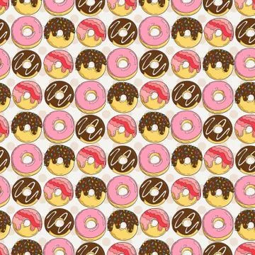 Vector Muffins Seamless Pattern. Cakes, Sweets イラスト素材