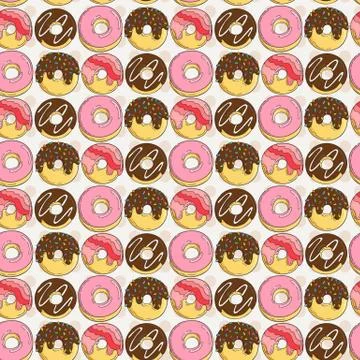 Vector Muffins Seamless Pattern. Cakes, Sweets Illustrazione stock