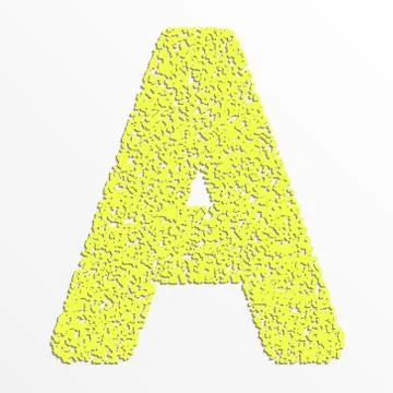 Vector multi color alphabet with grain texture, letter A Stock Illustration