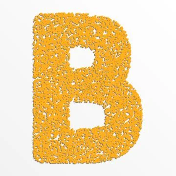 Vector multi color alphabet with grain texture, letter B Illustrazione stock