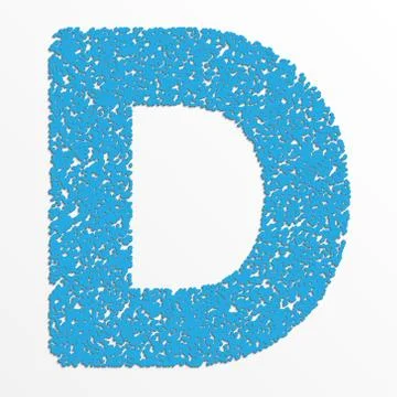 Vector multi color alphabet with grain texture, letter D Stock Illustration