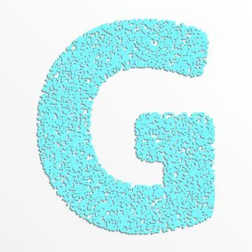 Vector multi color alphabet with grain texture, letter G Stock Illustration